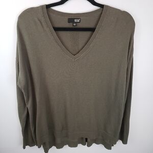 A.n.a Green Knit Long Sleeve Sweater Size L